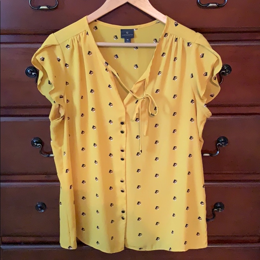 Blouse with flutter sleeves by Worthington